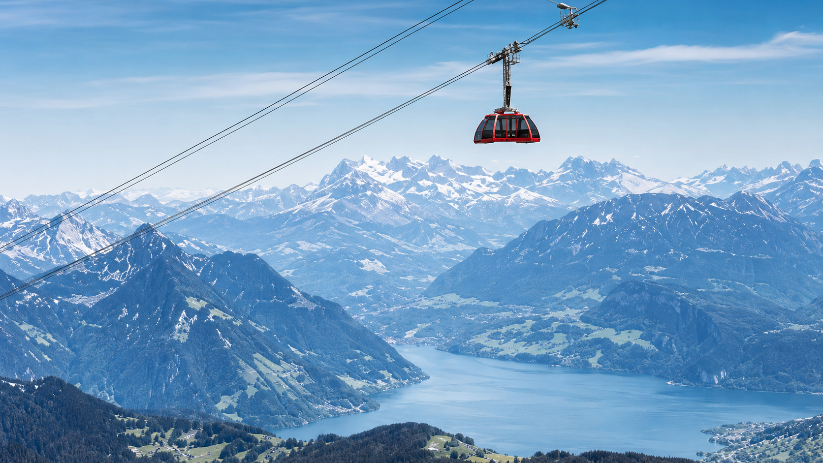 View from Mount Pilatus over Lake Lucerne
